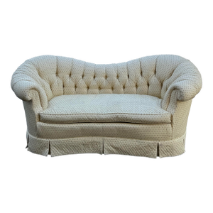 Vintage Baker Furniture Curved Upholstered Loveseat / Sofa
