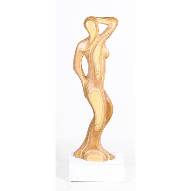 Mid-Century Modern Robert Hargrave Large Nude Wood Sculpture For Sale - Image 3 of 4