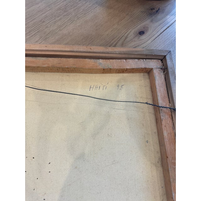 Late 20th Century Signed Haitian Folk Art Painting For Sale - Image 11 of 12