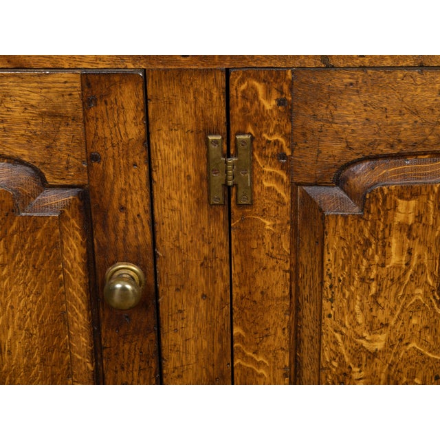 Mid-Century Modern English Midcentury Oak Dresser with Carved Accents, Six Doors and Six Drawers For Sale - Image 3 of 12