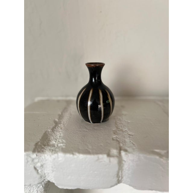 American Miniature Tenmoku Black Glaze Studio Bud Vase For Sale - Image 3 of 15
