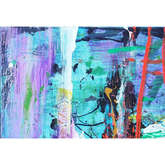 21st Century Contemporary Blue, Red, & Yellow Square Modern Abstract ...