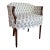Antique Regency-Style Blue and White Floral Barrel Vanity Chair For Sale