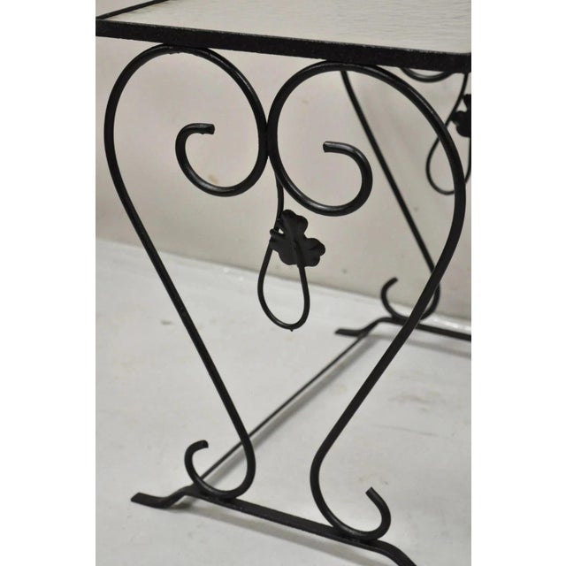 Vintage Salterini Wrought Iron Maple Leaf Garden Nesting Side Tables - Set of 3 For Sale - Image 4 of 11