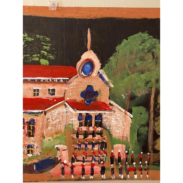 Jimmy Lee Sudduth Folk Art Painting Methodist Church Fayette, Alabama For Sale - Image 9 of 12