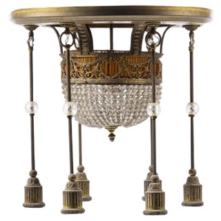 French 7-Light Ceiling Lamp, 19th Century For Sale