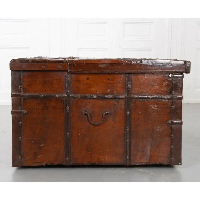 English 19th Century Teak and Iron-Framed Trunk For Sale - Image 9 of 13