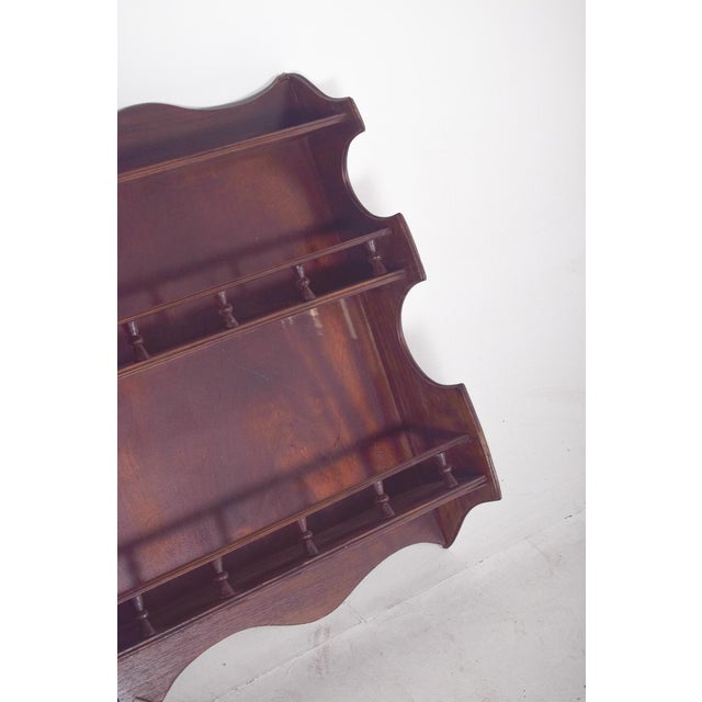 Wooden Plate Rack with Carved Floral Motifs, 1950 For Sale - Image 4 of 6