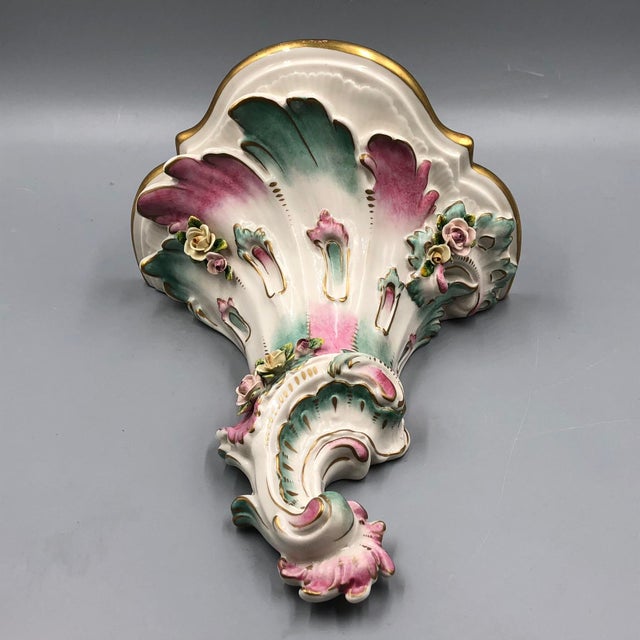 Rococo Style Hand-Painted Porcelain Wall Consoles from Kämmer, Dresden, Set of 3 For Sale - Image 5 of 18