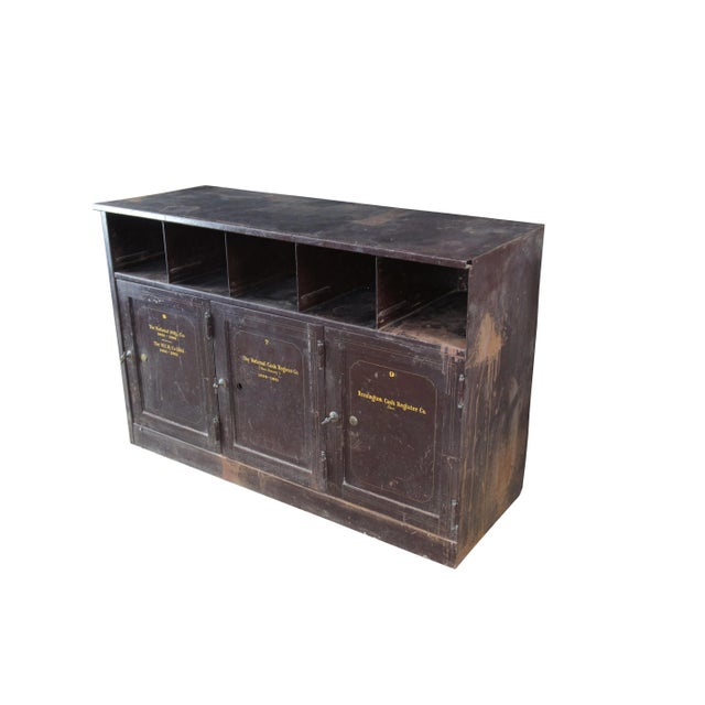 Rare antique fireproof catalogue storage cabinet from NCR headquarters in Dayton Ohio. This cabinet was part of the...