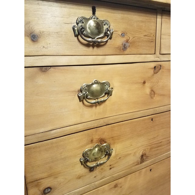 Antique Pine Chest of Drawers With Brass Handles Chairish