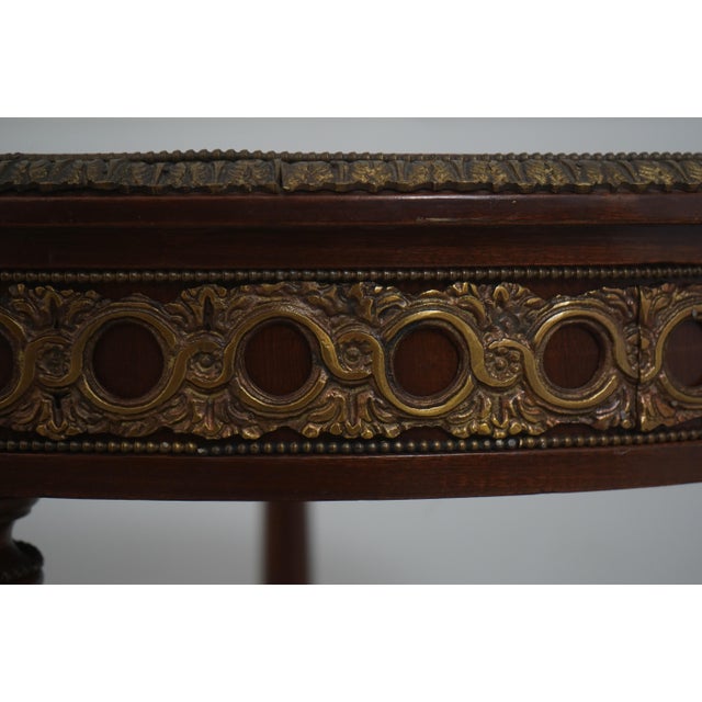 Vintage Louis XVI Mahogany Marquetry Inlaid End Table For Sale - Image 12 of 15