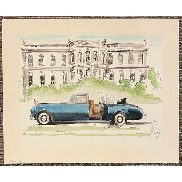 1980s 1984 Robert Colborne Rolls Royce Phantom VI Painting For Sale - Image 5 of 6