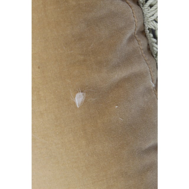 French Traditional Wool Pedi Point Down Pillow With Loop Fringe and Cotton Tassels For Sale In San Diego - Image 6 of 13