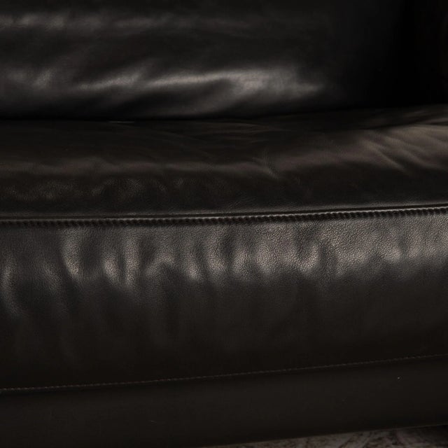 3-Seater Sofa in Black Leather from de Sede For Sale - Image 4 of 11