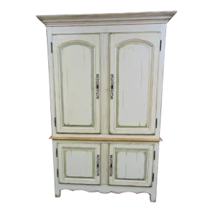 Woodland Furniture County Style Cream Linen Press Entertainment Cabinet