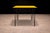 Yellow Table in Hardwood & Iron, Unknown 1950s For Sale - Image 8 of 9