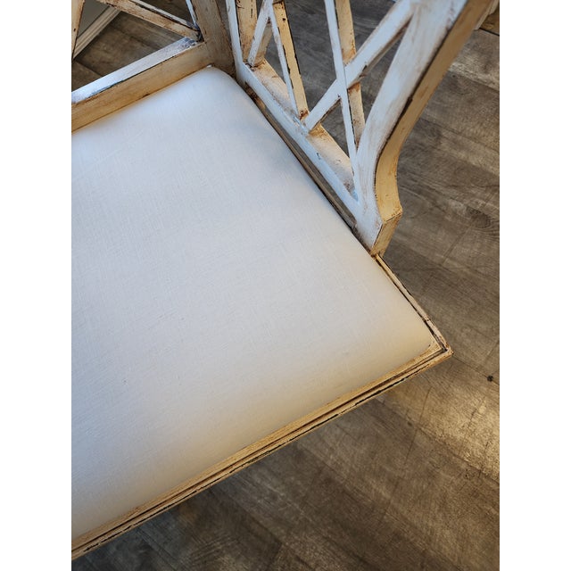 Vintage Fretwork Chinese Chippendale Bench/Settee For Sale - Image 14 of 16