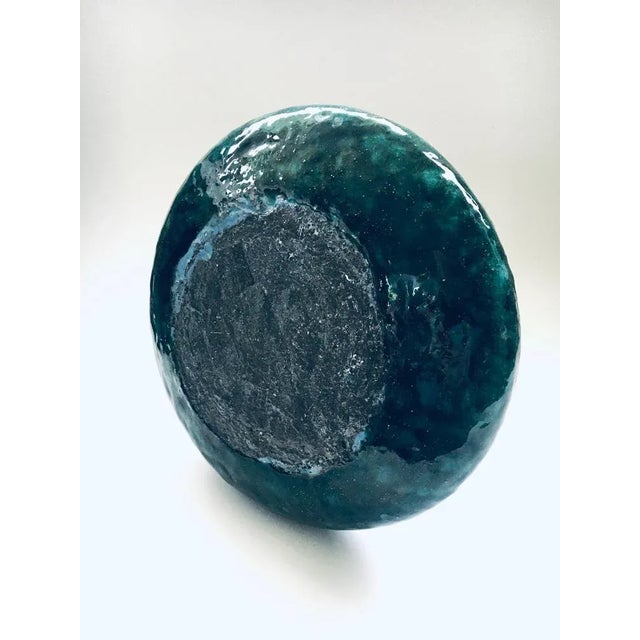 Mid-Century Modern Handmade Art Pottery Ceramic Fluted Vase, Belgium, 1970s For Sale - Image 3 of 10