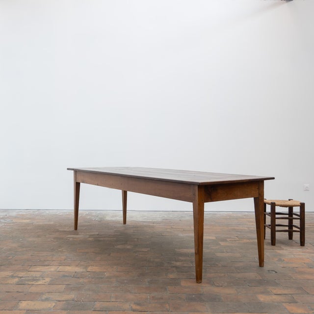 Large Wood Farmhouse Table, 1880 For Sale - Image 3 of 10