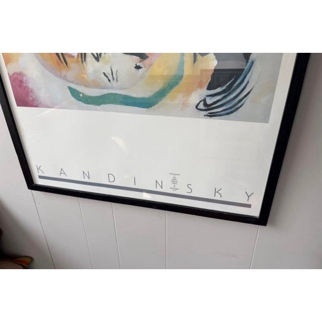 Late 20th Century Large Framed Wassily Kandinsky Exhibition Poster Print in Black Frame For Sale - Image 5 of 9