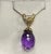 Checkerboard Amethyst Drop & Diamond Pendent/Necklace 14 Karat Yellow Gold Chain For Sale In New York - Image 6 of 18