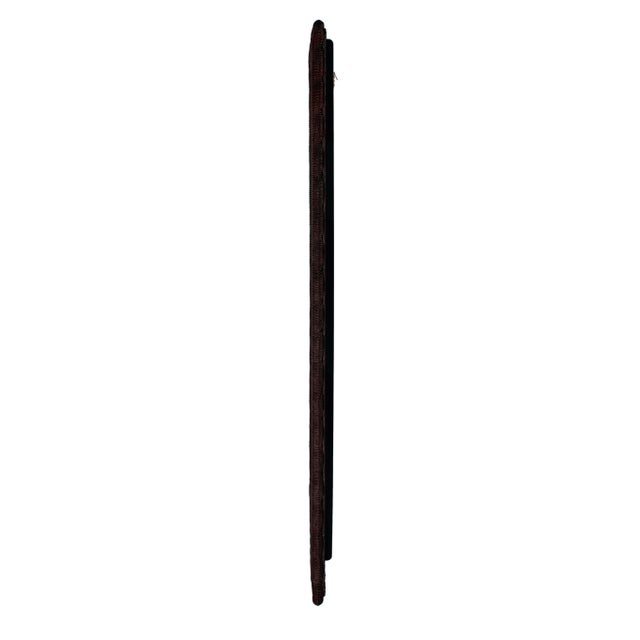 Flora 32 in. W x 69.5 in. H Rectangular Scalloped Rattan Floor Mirror, Chocolate For Sale In Chicago - Image 6 of 8