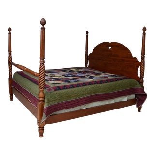 Ethan Allen "Country Crossings" King Size Four Poster Bed For Sale