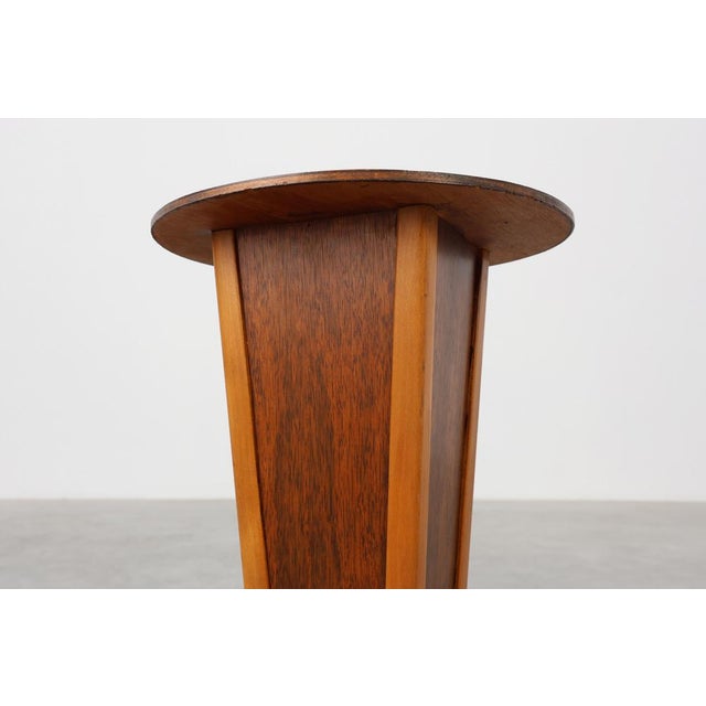 1920s Art Deco Round Wooden Side Table, France, 1920s For Sale - Image 5 of 11