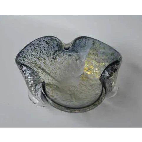 Mid-Century Modern C.1960s Italian Hand-Blown Murano by Archimede Seguso Smoke With Gold Leaf Inclusions For Sale - Image 3 of 10