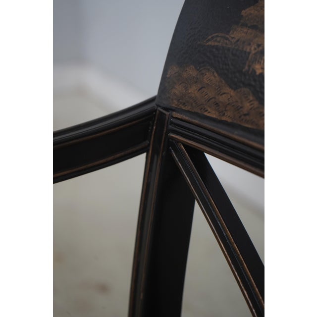 Interior Crafts Black & Gold Chinoiserie Arm Chair For Sale - Image 11 of 18