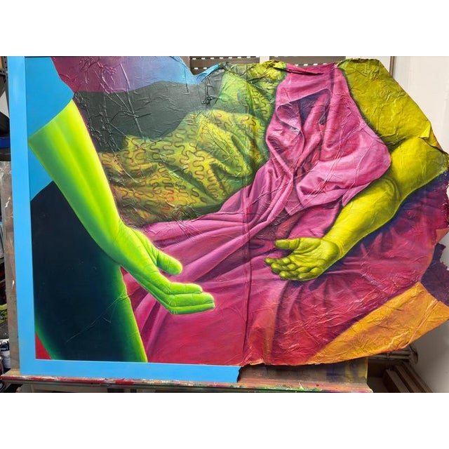 Natasha Lelenco, Fragmented Figure with Drapery on Paper, 2024, Mixed Media For Sale - Image 8 of 16