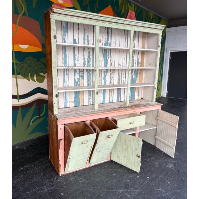 Antique Chippy Mercantile Cabinet For Sale - Image 4 of 12
