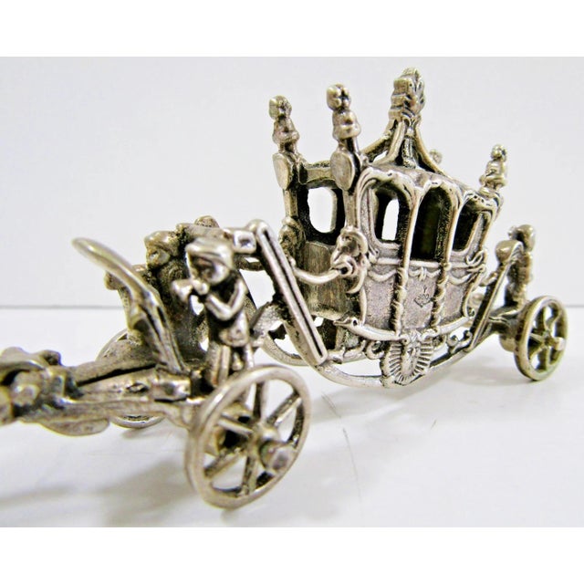 19th Century European 900 Silver 4 Horse Carriage With Soldiers and Trumpeters Figurine For Sale - Image 10 of 16