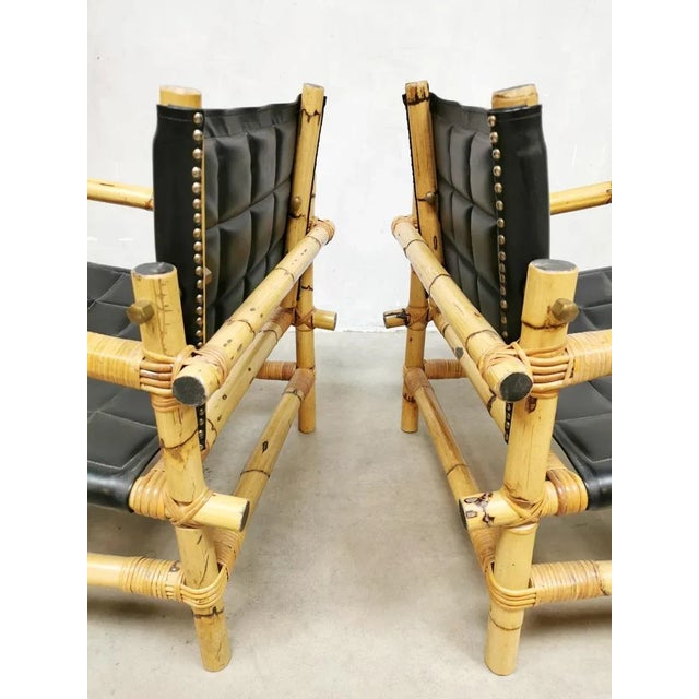 All the way from sweden\.this sturdy set of vintage design bamboo safari armchairs with matching coffee table/ coffee...