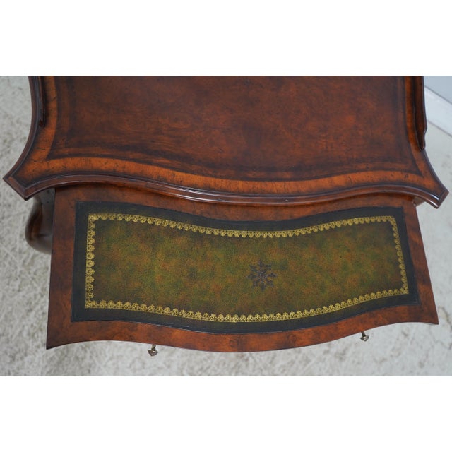 1990s Maitland Smith Burlwood 1 Drawer Writing Desk For Sale - Image 5 of 18
