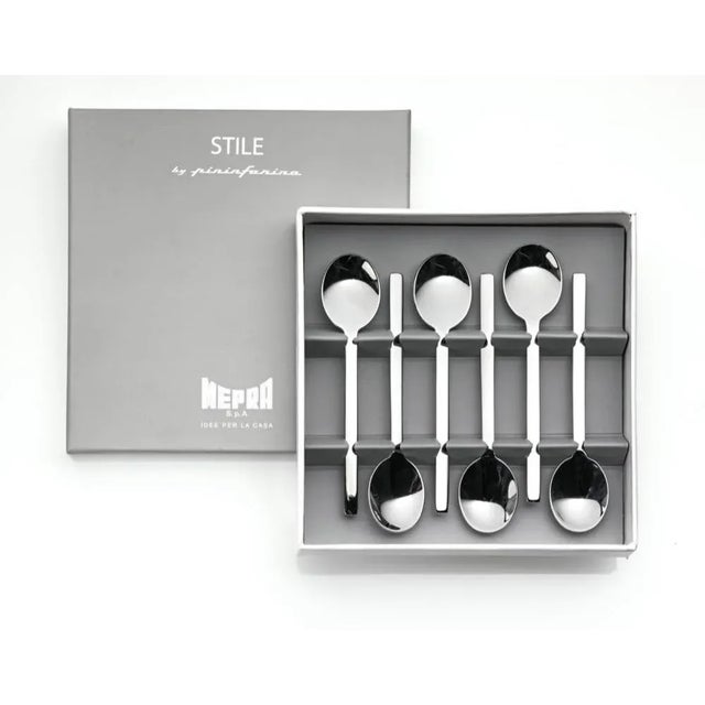 Contemporary Mepra Stile 6-Piece Espresso Spoon Set For Sale - Image 3 of 3