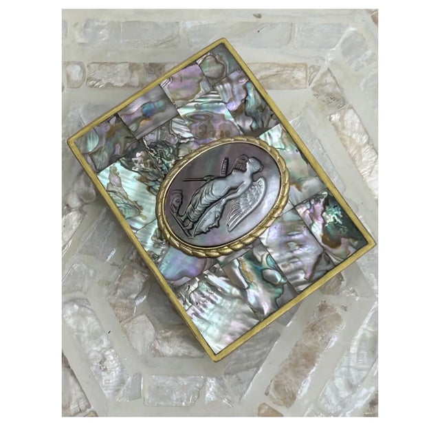 Ooak, Vintage, Abalone/Winged Goddess Box For Sale - Image 4 of 7