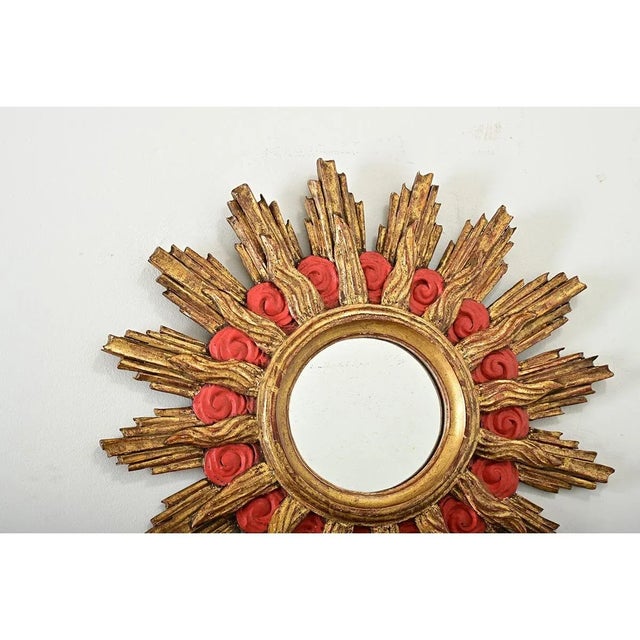 French 19th Century Gilt Sunburst Mirror For Sale - Image 4 of 9