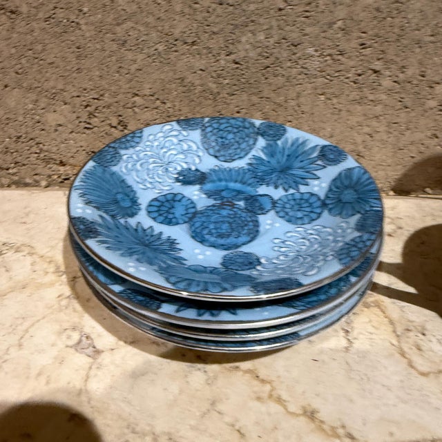 Asian 1960s Meito Japan Blue Floral Porcelain Tea Set For Sale - Image 3 of 11