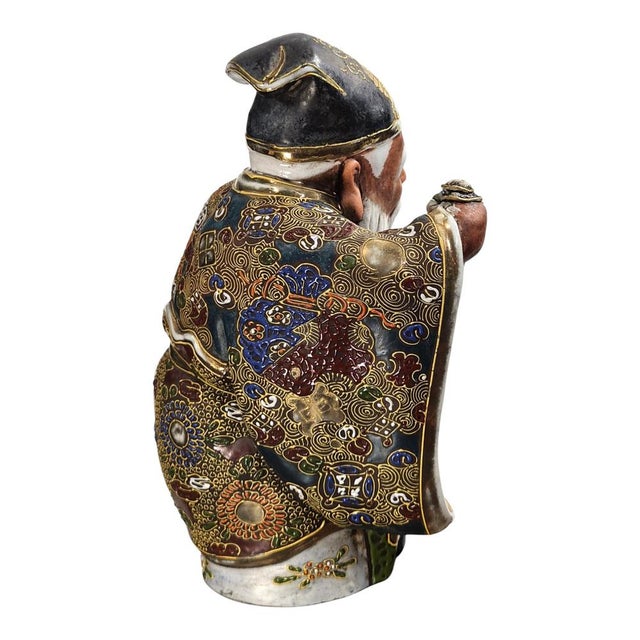 Unknown, Kutani Figure of Jurojin God of Longevity, 1800s, Ceramic For Sale - Image 4 of 9