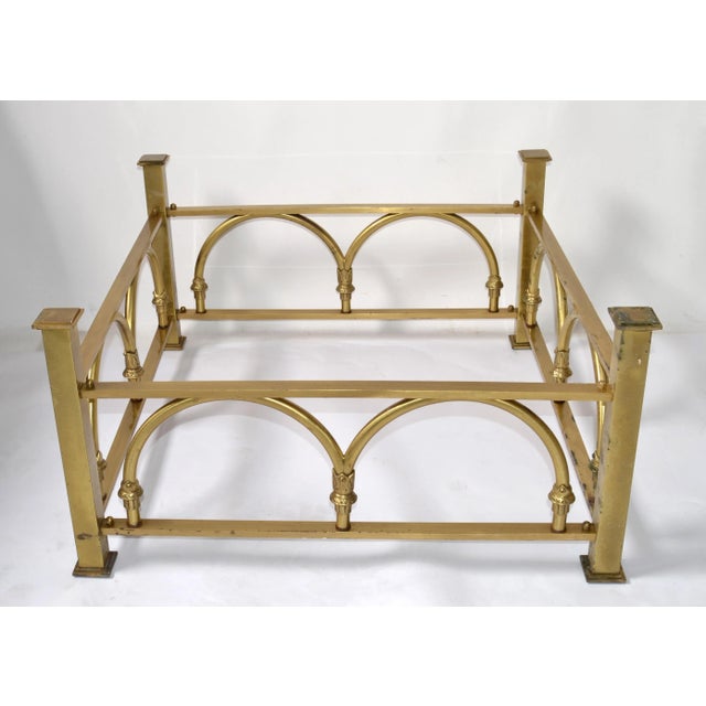 1970s Hollywood Regency Square Brass Arch & Metal Coffee Table Base For Sale - Image 13 of 13