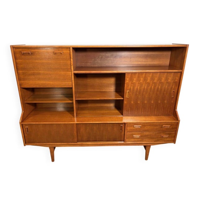 Mid-Century Modern Danish Style Teak Highboard attributed to Elliotts of Newbury, 1960s For Sale - Image 13 of 13