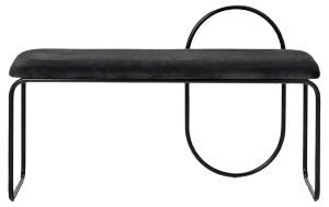 Anthracite Velvet Minimalist Bench
