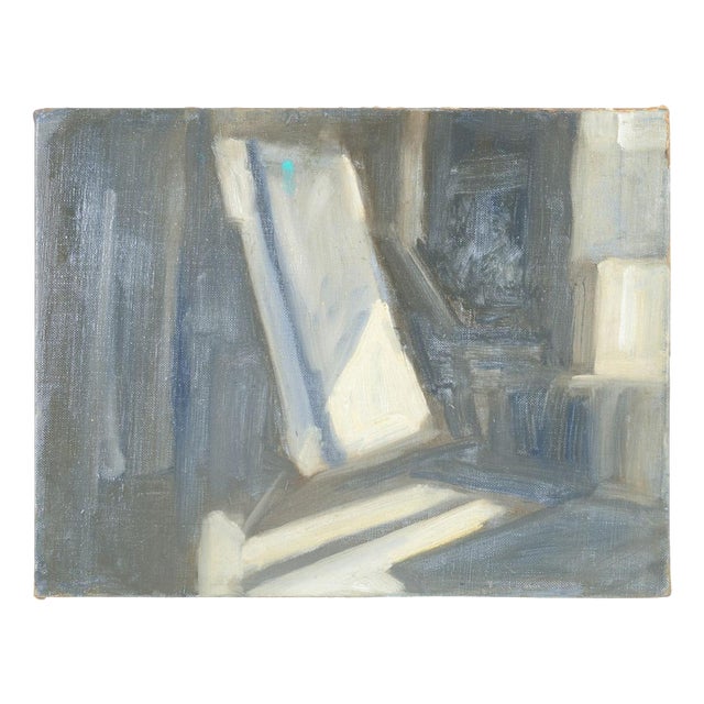 Robert Ladou, Interior View, Mid-20th Century, Oil Painting on Canvas For Sale