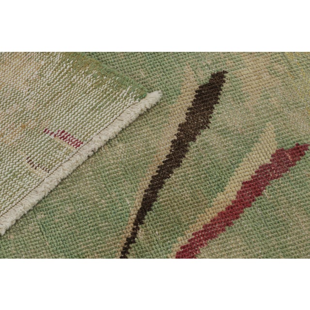 Textile 1960s Vintage Zeki Muren Art Deco Rug in Green With Geometric Patterns For Sale - Image 7 of 7