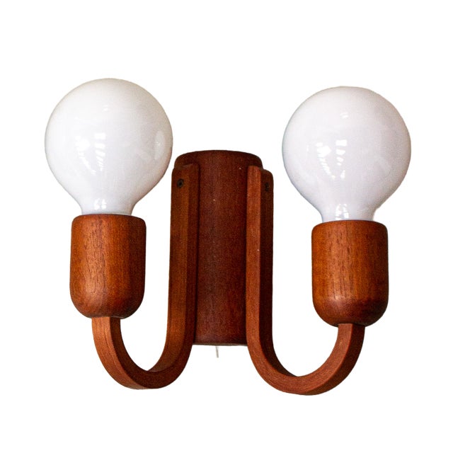 Mid-Century Danish Teak Wall Light from Domus, 1960s For Sale