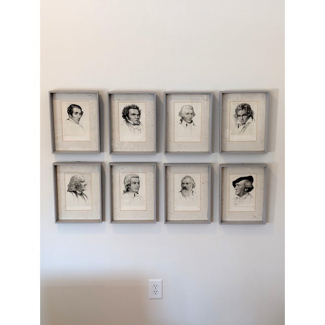 1930s Set of Eight (8) Signed Etchings of Famous Composers by Wilhelm Pech For Sale - Image 12 of 12