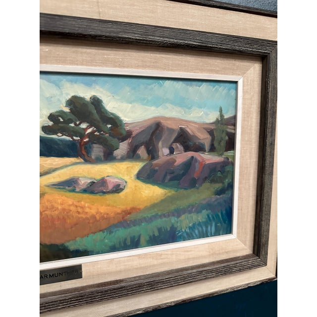 Gunnar Munther, Landscape, 1950s, Oil on Panel, Framed For Sale - Image 14 of 18