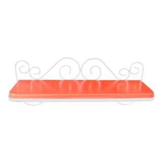 Vintage French Style White & Red Iron/Wood Wall Shelf For Sale